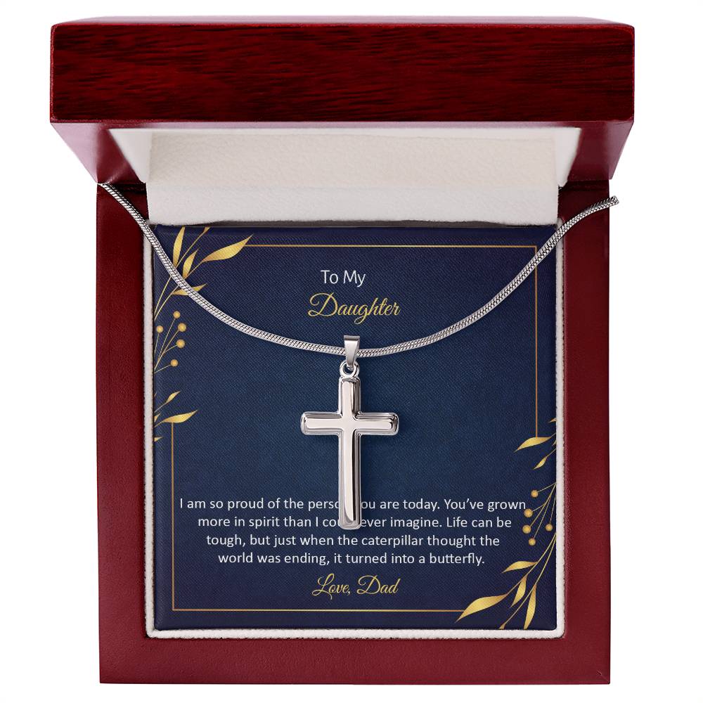 To My Daughter - Stainless Cross Necklace